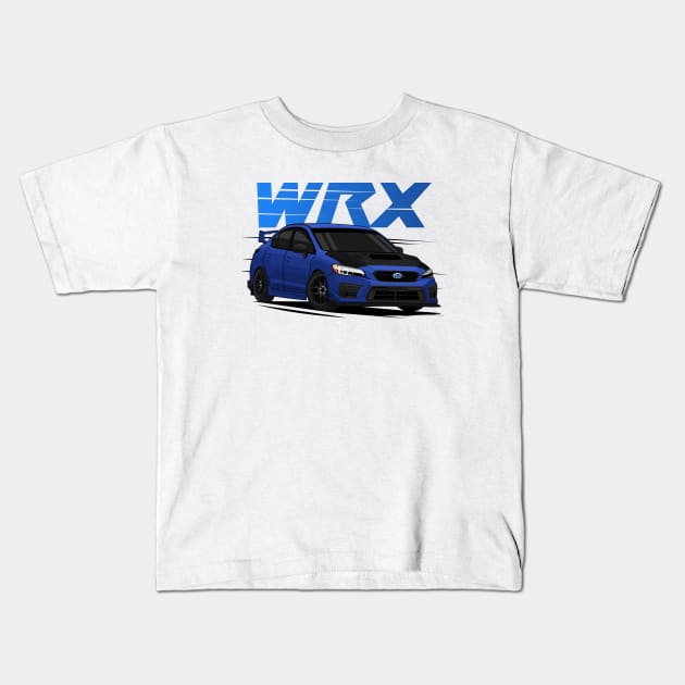 wrx sti blue Kids T-Shirt by masjestudio